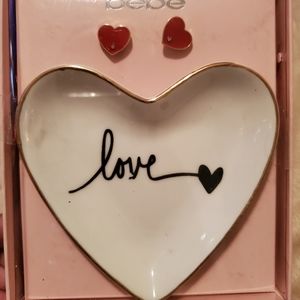 bebe earrings Gorgeous Hearts/ Jewelry dish..